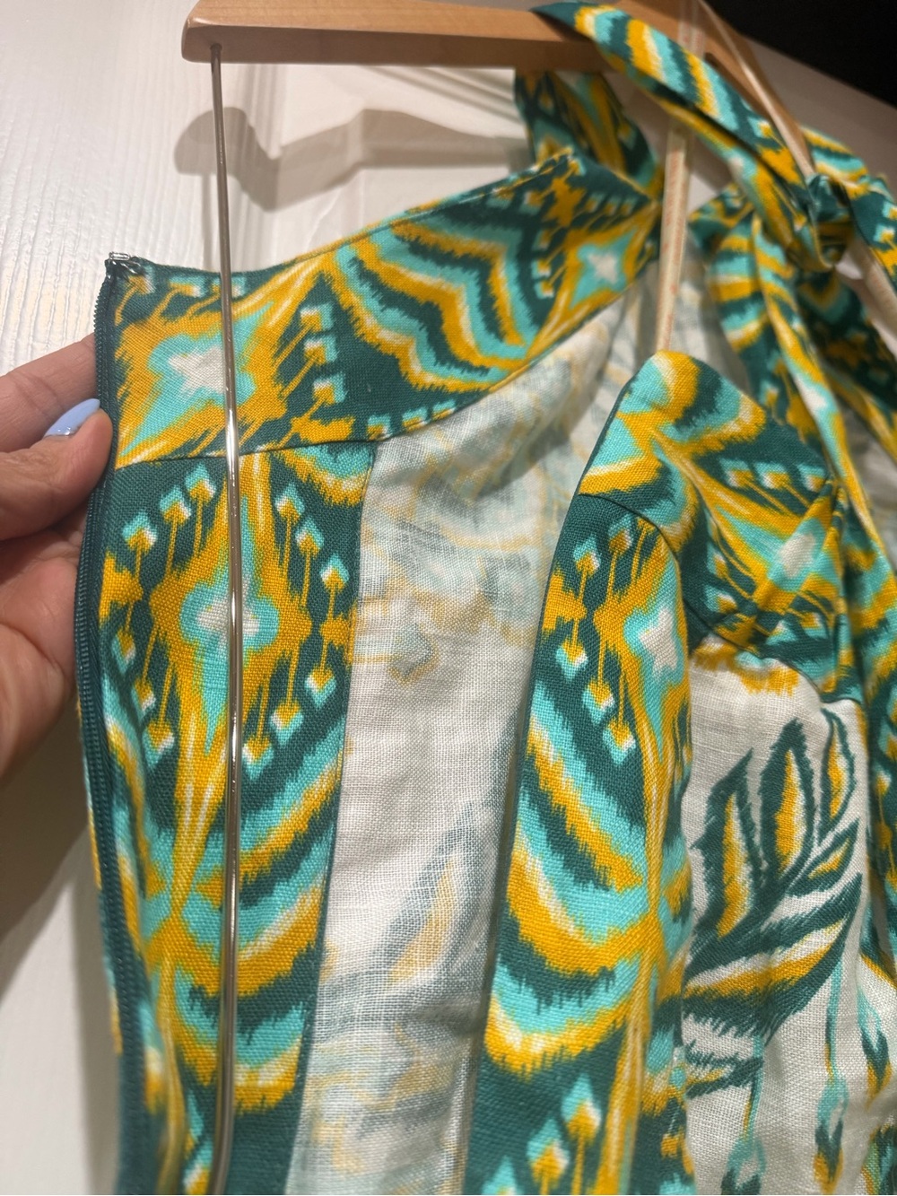 NWT FARM Rio Green & Yellow Halter Dress - Picture 13 of 16